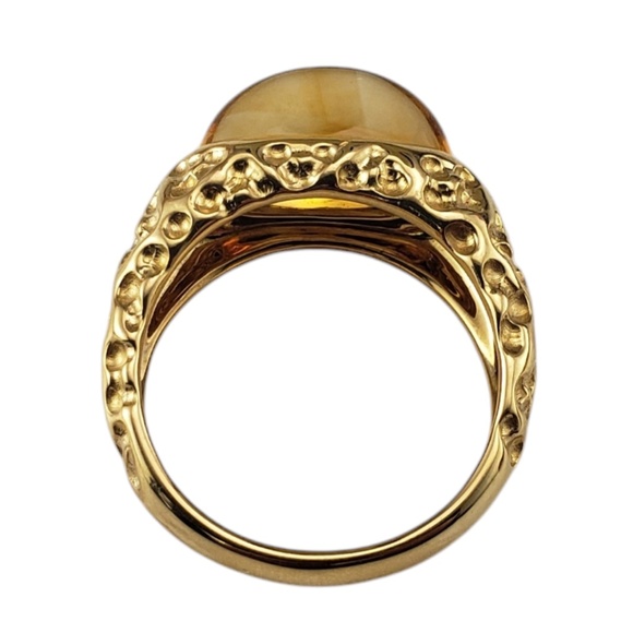 Manhattan 18 Karat Yellow Gold and Cabochon Citrine Ring Size 6.5 #20790 - Picture 5 of 9